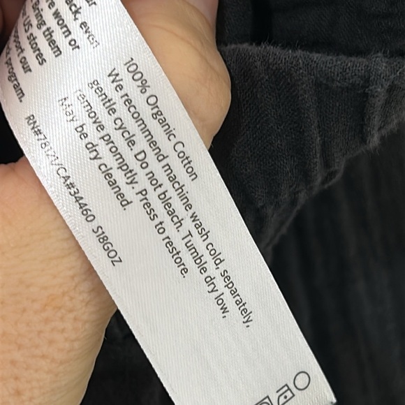 EILEEN FISHER Black Cropped Organic Cotton Pull-On Pants Size Large - Picture 10 of 16